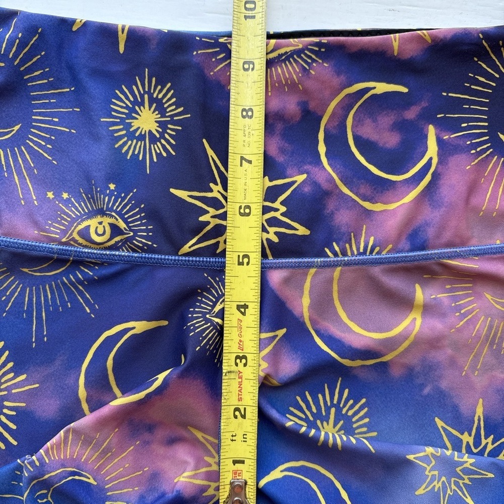 Victoria Sport Celestial Women M Leggings Purple Moon Sun Star Evil Eye Yoga - Picture 8 of 9